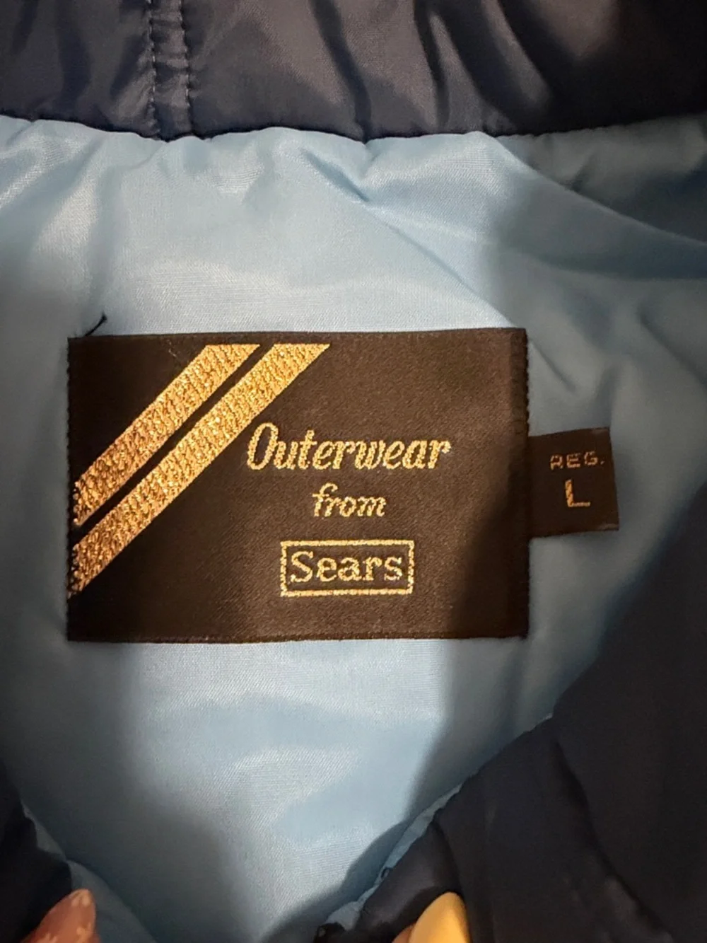 Vintage 80's Sears Puffer Vest Men’s Sz. L Blue Ski Hiking 70's Gorpcore